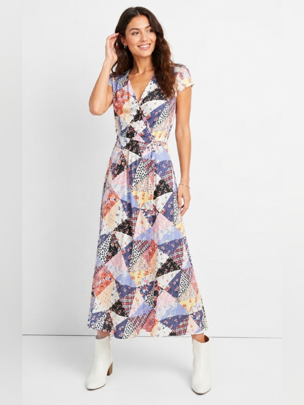 GAP Multicolor Wrap Midi Dress. Like New. Fits XS/S.